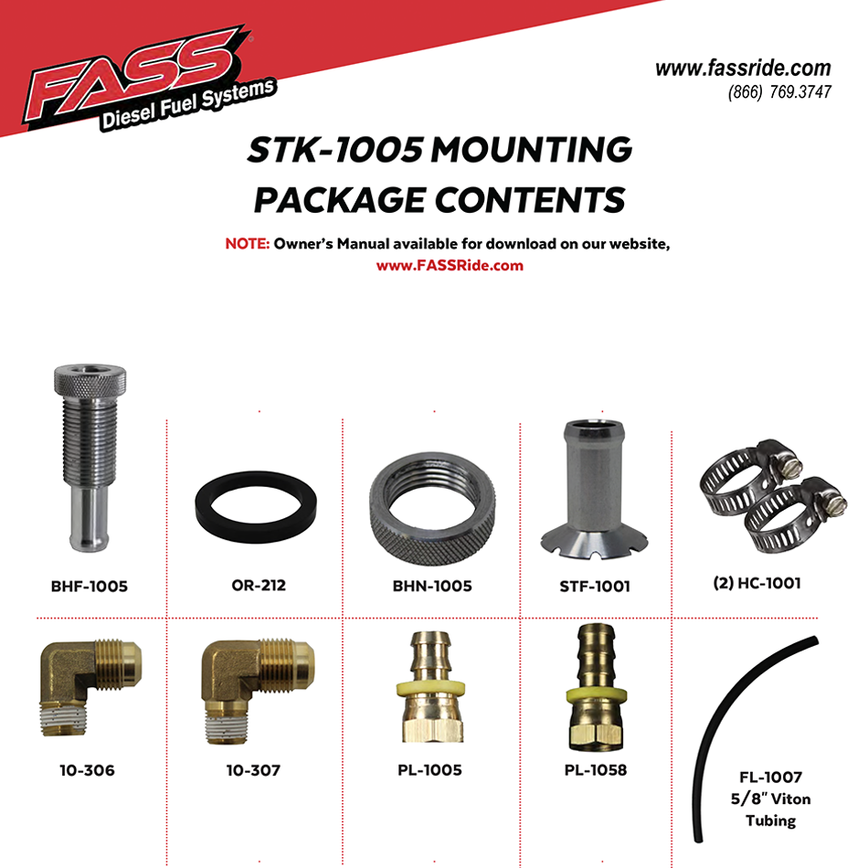 FASS Fuel Systems Diesel Fuel Bulkhead And Viton Suction Tube Kit (STK-1005) FASS